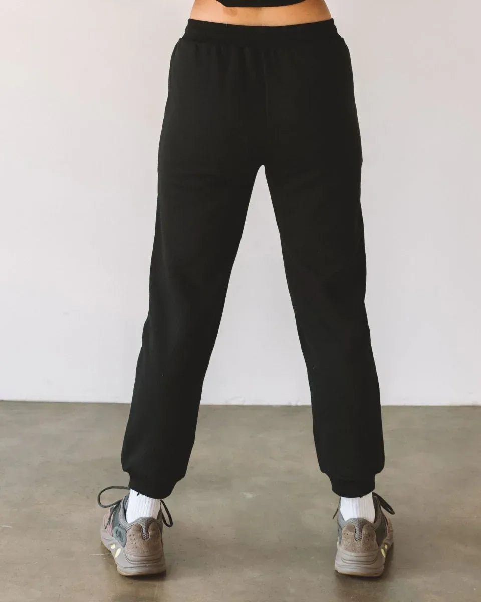 Rebody French Terry Sweatpants for Women - 7/8 Inseam, Baggy Fit, Pockets, Drawstring