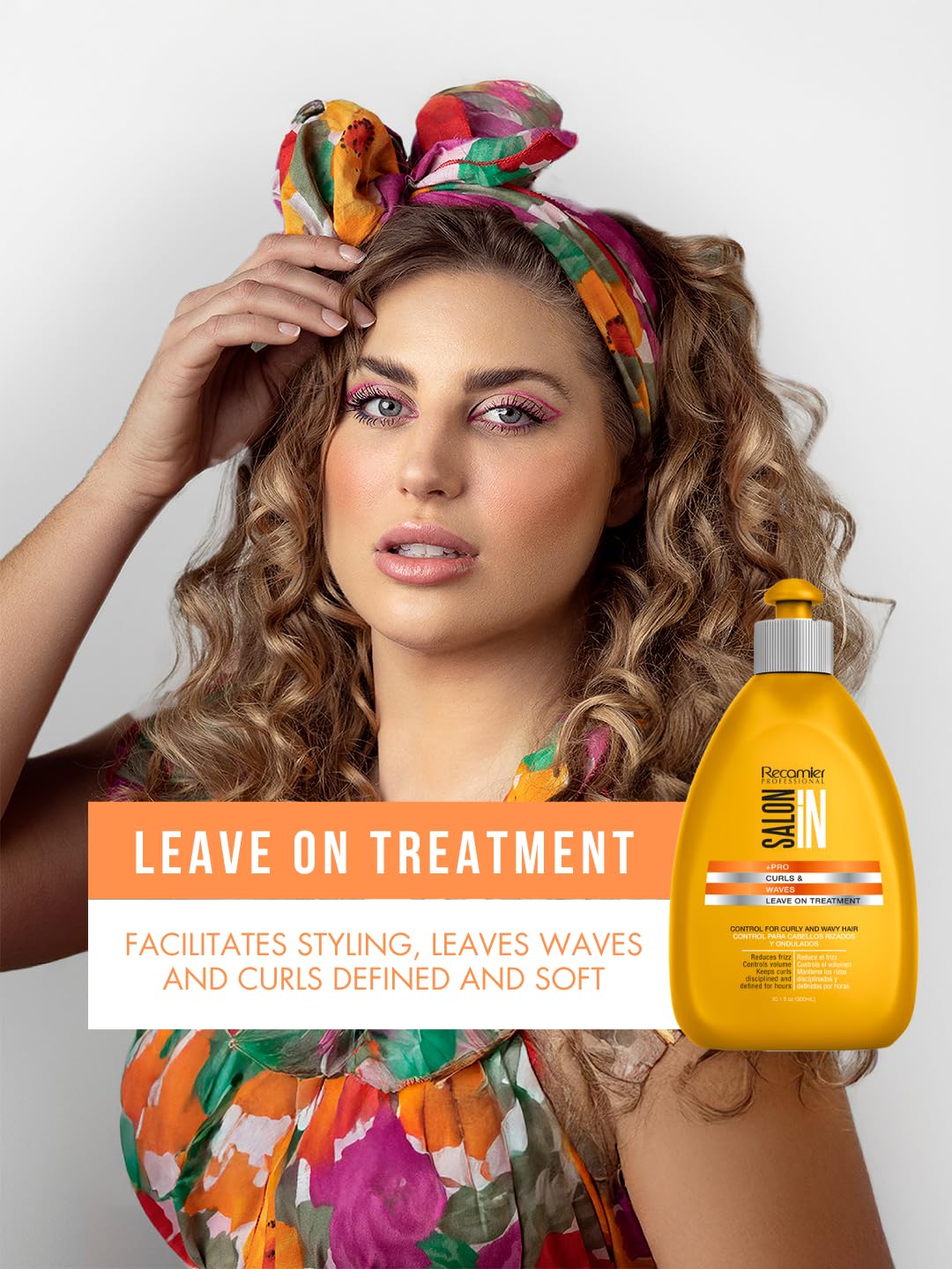 Recamier Salon In Curls & Waves Leave-On Treatment – Defines, Controls Curls, Frizz-Free Finish | Lightweight Leave-In (10.1 fl oz)