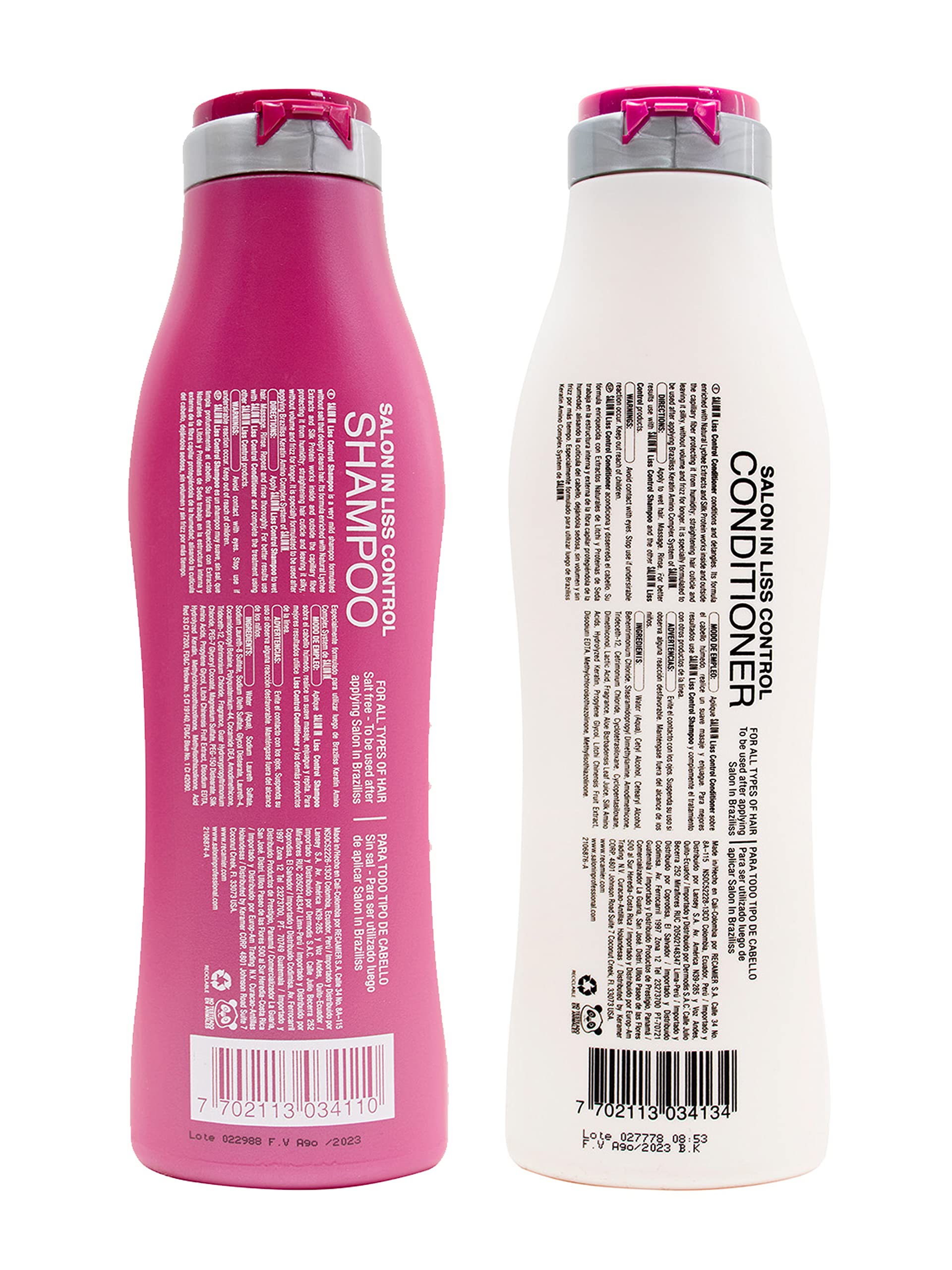 RECAMIER Anti Frizz Shampoo & Conditioner Set – Salon-Grade Hair Treatment (10.1 oz)