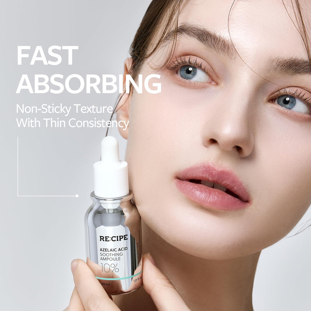 RE:CIPE Azelaic Acid 10% Soothing Ampoule – Calming Serum for Sensitive Skin | 1.01 fl oz
