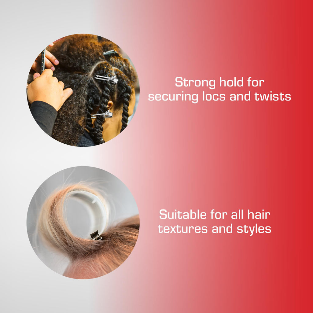 RED by Kiss 80pcs Slide-In Hair Clips 1.75-inch Durable Metal for Dreads & Twists (Pack of 2)