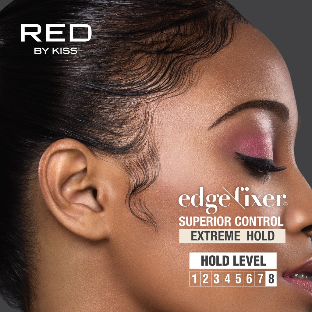 Red by Kiss Edge Fixer Extreme Hold — 24-Hour Edge Control with Biotin, No Flaking or Oily Residue, Pack of 2 (3.38 Fl. Oz Each)
