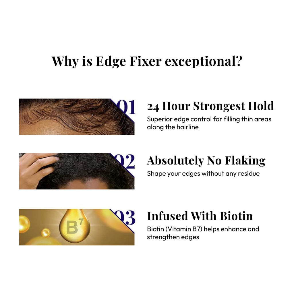 Red by Kiss Edge Fixer Extreme Hold — 24-Hour Edge Control with Biotin, No Flaking or Oily Residue, Pack of 2 (3.38 Fl. Oz Each)