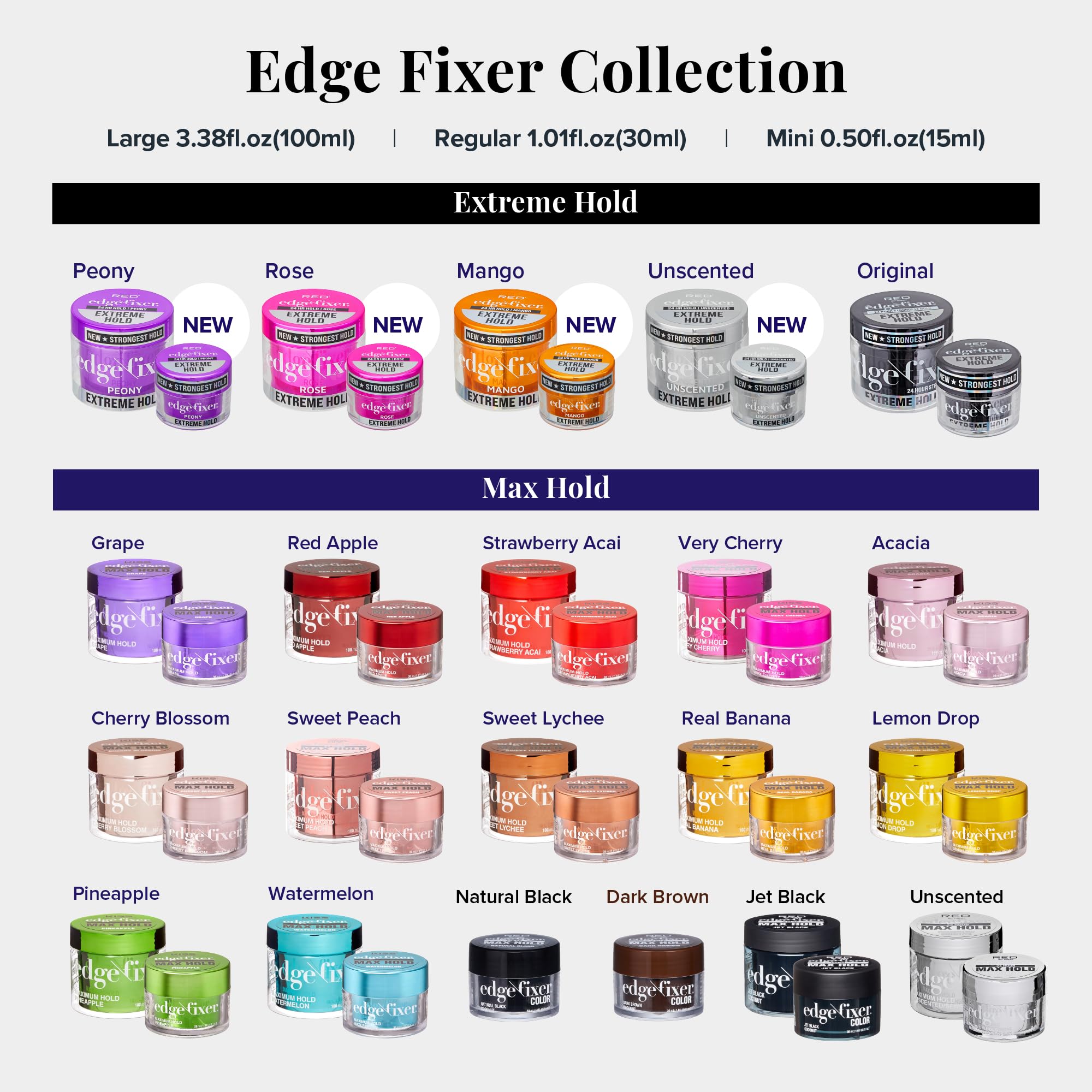 Red by Kiss Edge Fixer Extreme Hold — 24-Hour Edge Control with Biotin, No Flaking or Oily Residue, Pack of 2 (3.38 Fl. Oz Each)