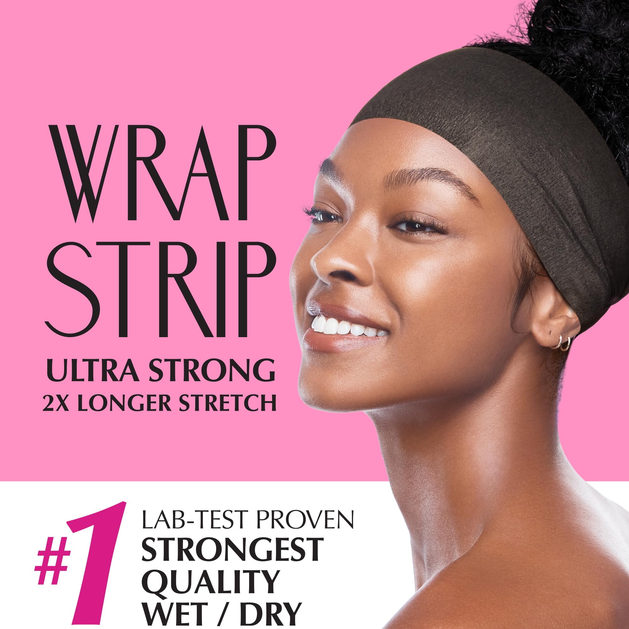 Red by Kiss Hair Wrapping Strips | Ultra Strong 2x Stretch, 40 White Strips (2.5-inch)