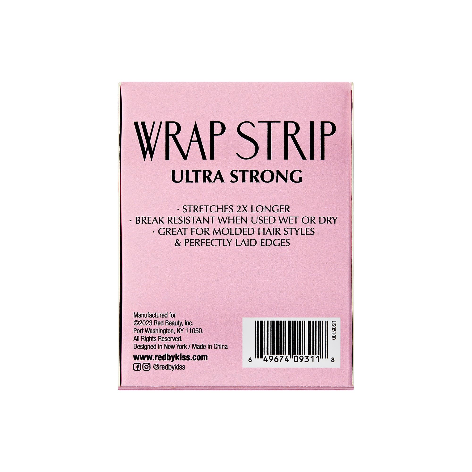 Red by Kiss Hair Wrapping Strips | Ultra Strong 2x Stretch, 40 White Strips (2.5-inch)