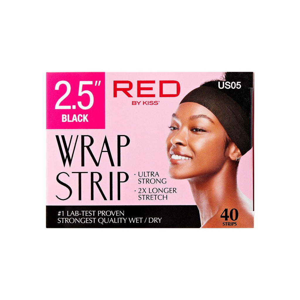 Red by Kiss Hair Wrapping Strips | Ultra Strong 2x Stretch, 40 White Strips (2.5-inch)