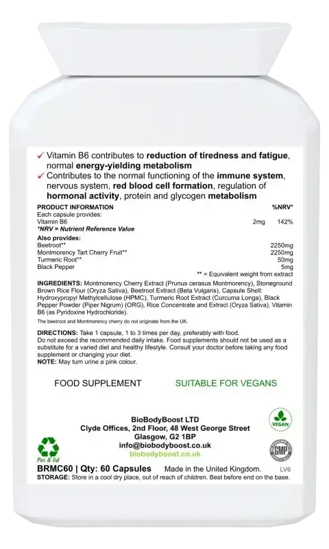 Red Punch Beetroot & Cherry Supplement | Energy & Vitality UK