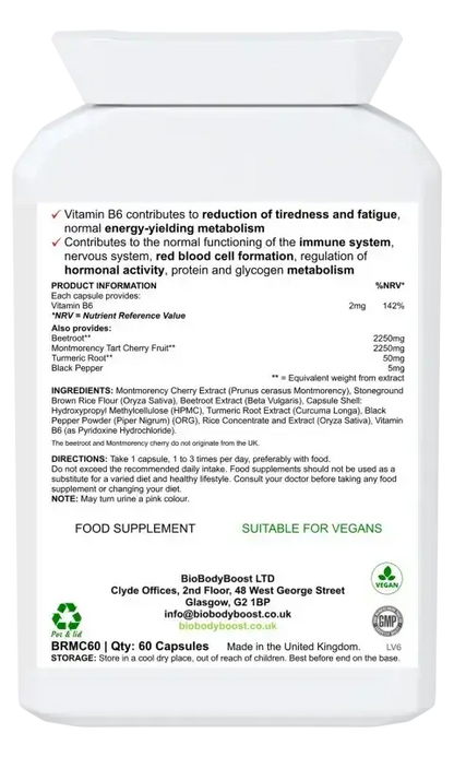 Red Punch Beetroot & Cherry Supplement | Energy & Vitality UK