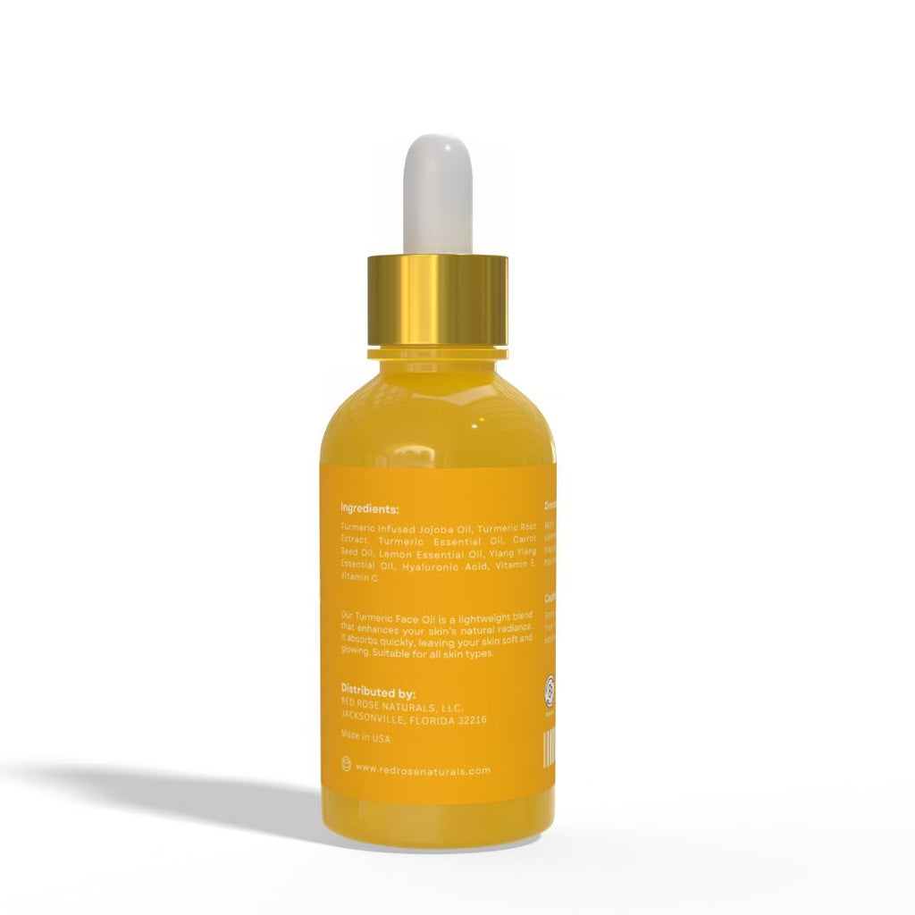 Red Rose Naturals Turmeric Face Oil – Facial Serum & Moisturizer with Vitamin C | 1 oz