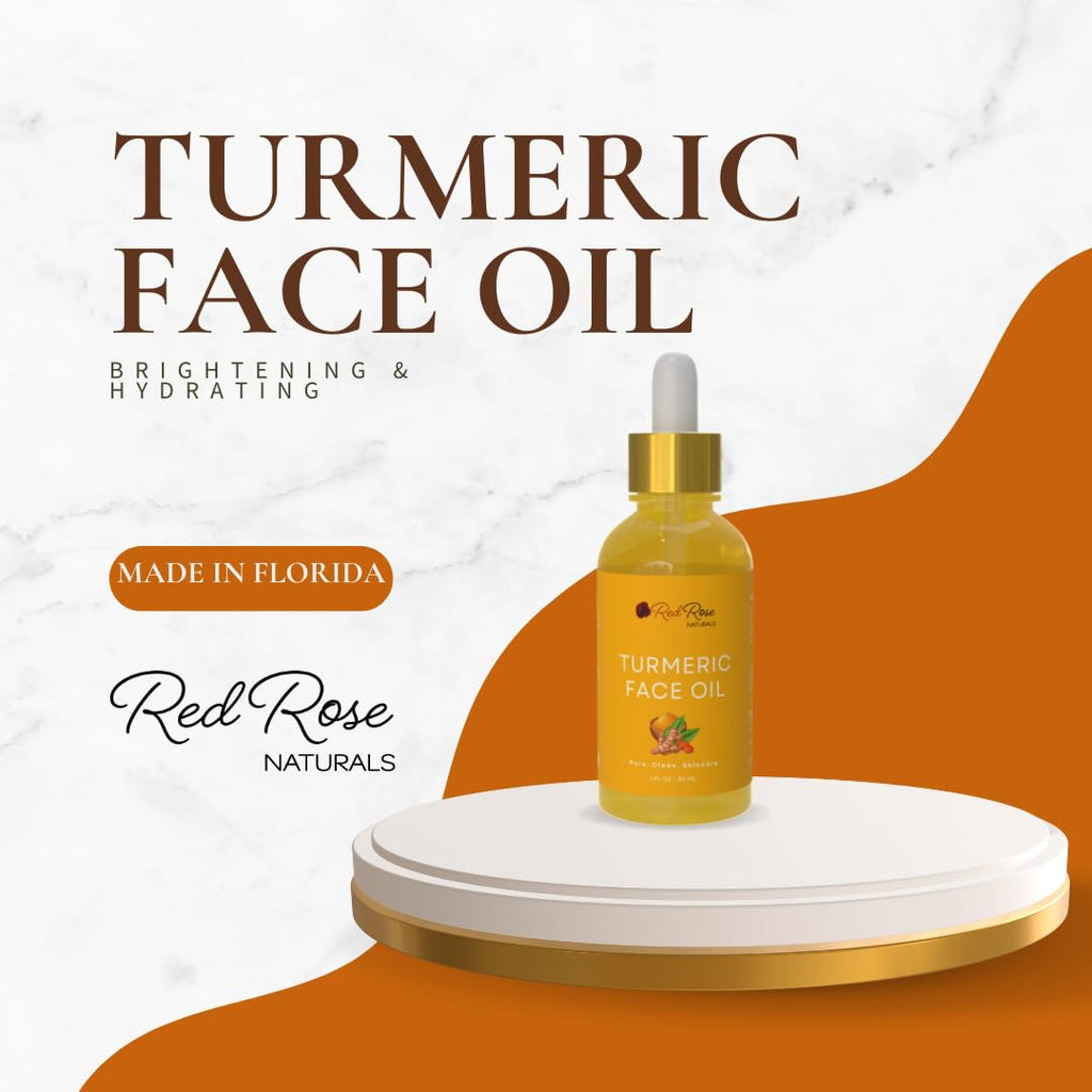 Red Rose Naturals Turmeric Face Oil – Facial Serum & Moisturizer with Vitamin C | 1 oz