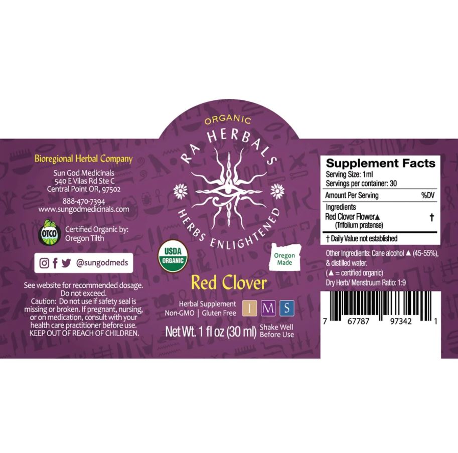 Organic Red Clover Tincture - MENOPAUSE SUPPORT