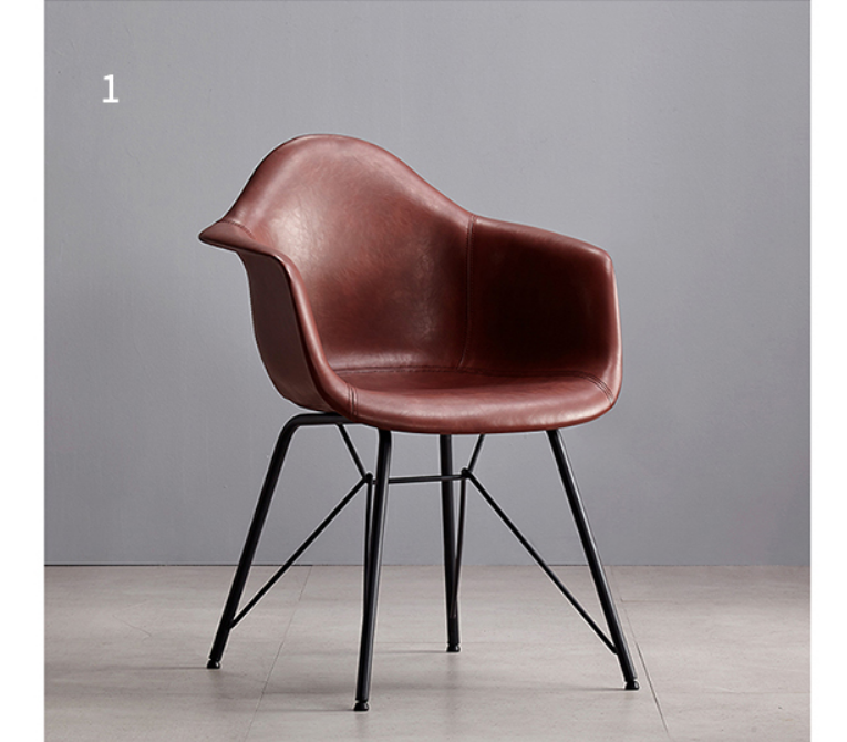 A Set of 2 Bobby Dining Chairs, Distressed Leather
