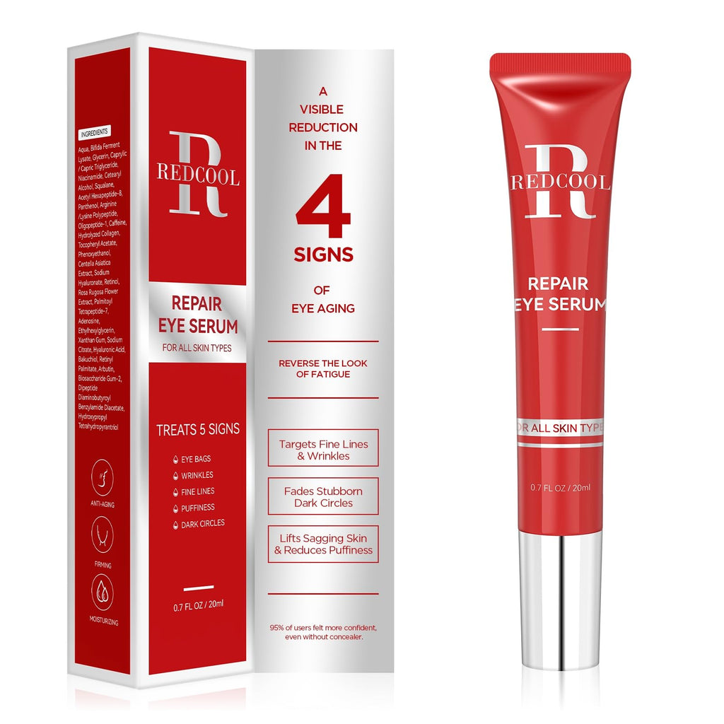 Redcool Caffeine Eye Serum – Dark Circles, Puffiness & Anti-Aging, 0.7 oz