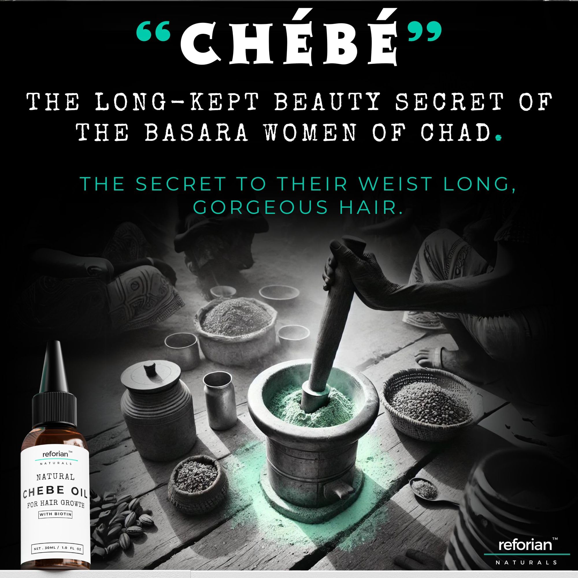 REFORIAN Chebe Oil with Biotin for Hair Growth – Organic African Chebe Oil