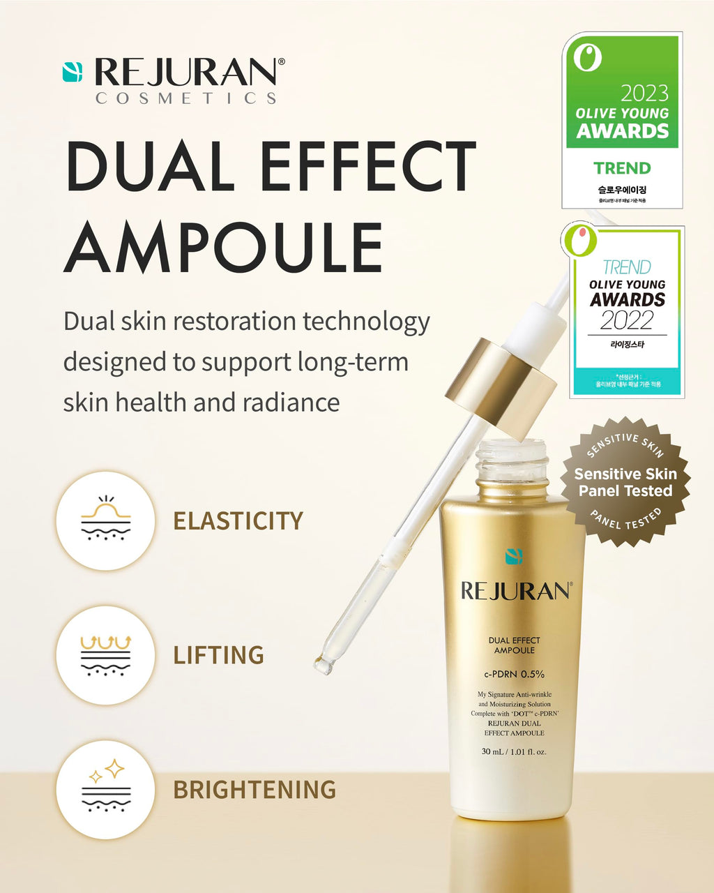 REJURAN Dual Effect Ampoule DOT DUAL c-PDRN Salmon DNA – Deep Rejuvenation, Wrinkle Care & Firming (Korean Skincare)