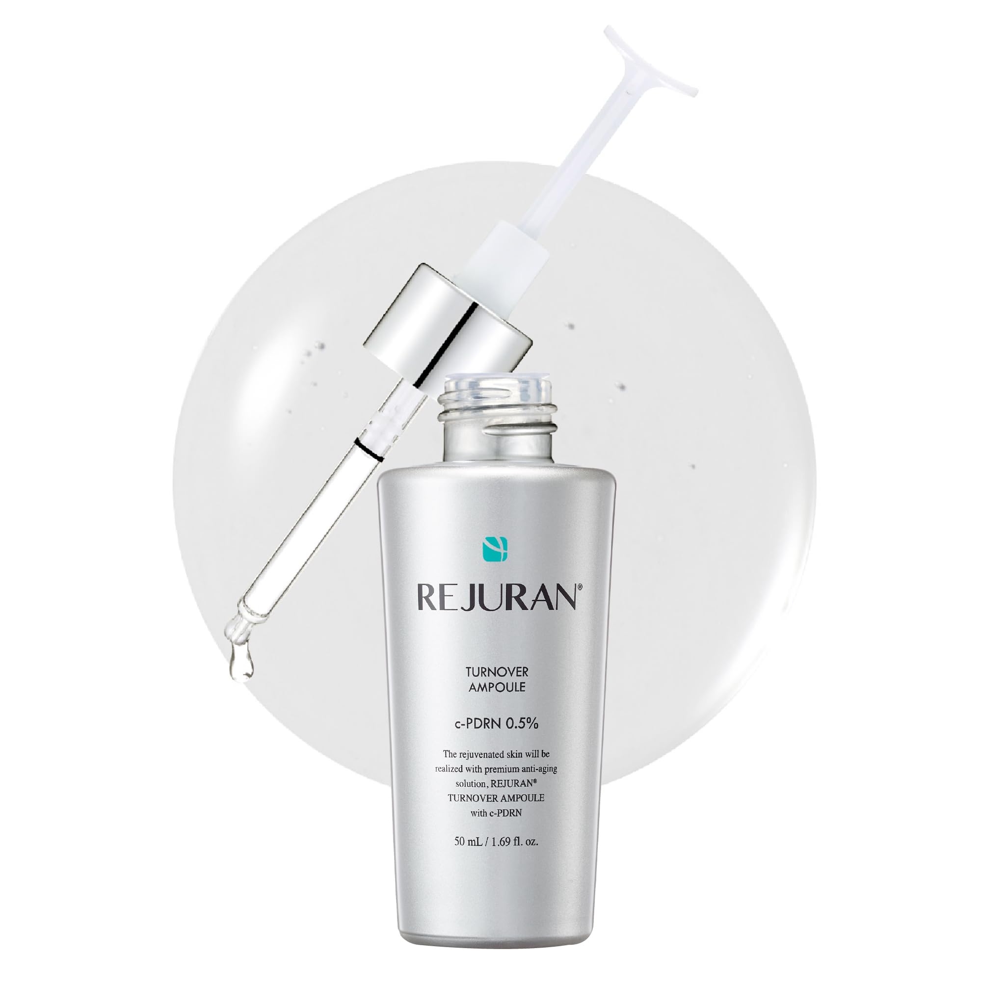 REJURAN Turnover Ampoule C-PDRN [Larger Size] – Salmon DNA Serum for Hydration, Firming & Radiant Glow | Korean Skincare
