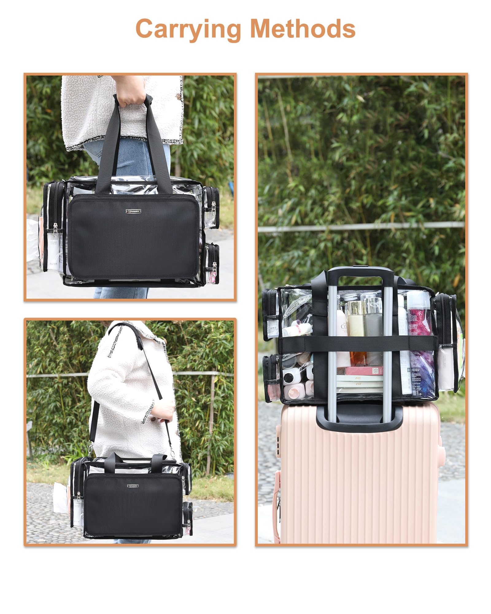 Relavel Clear Makeup Bag Extra Large – Makeup Artist Kit, Transparent Storage Organizer for Travel