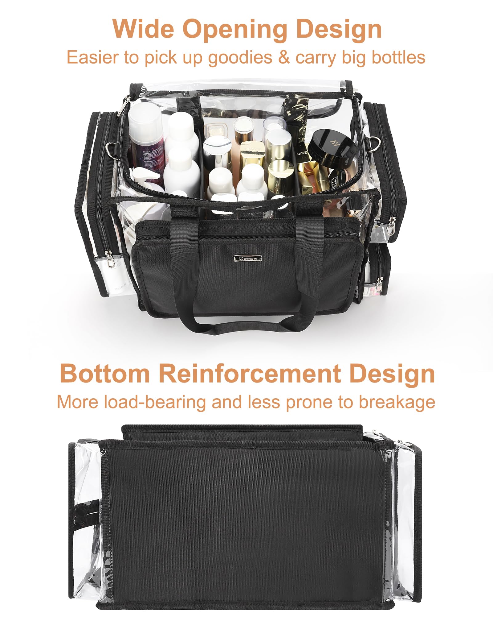 Relavel Clear Makeup Bag Extra Large – Makeup Artist Kit, Transparent Storage Organizer for Travel