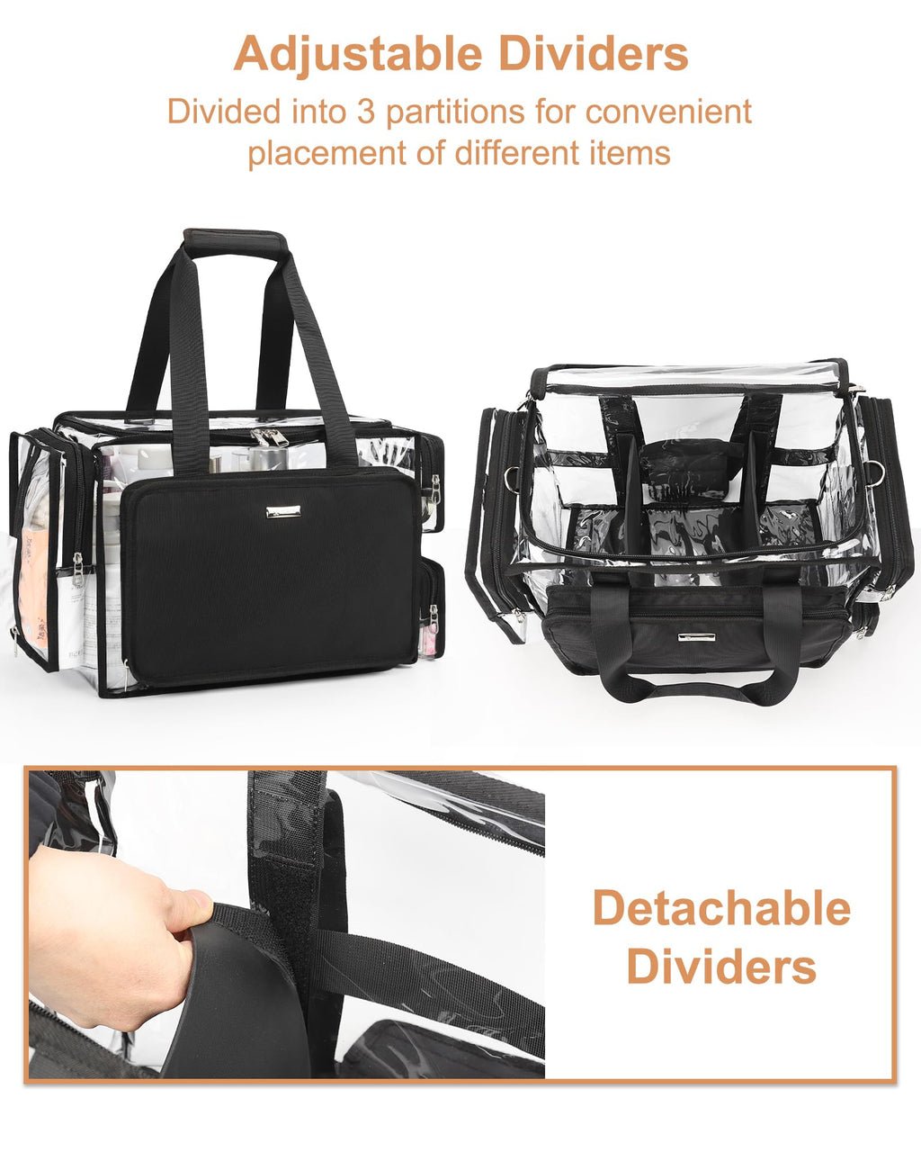 Relavel Clear Makeup Bag Extra Large – Makeup Artist Kit, Transparent Storage Organizer for Travel