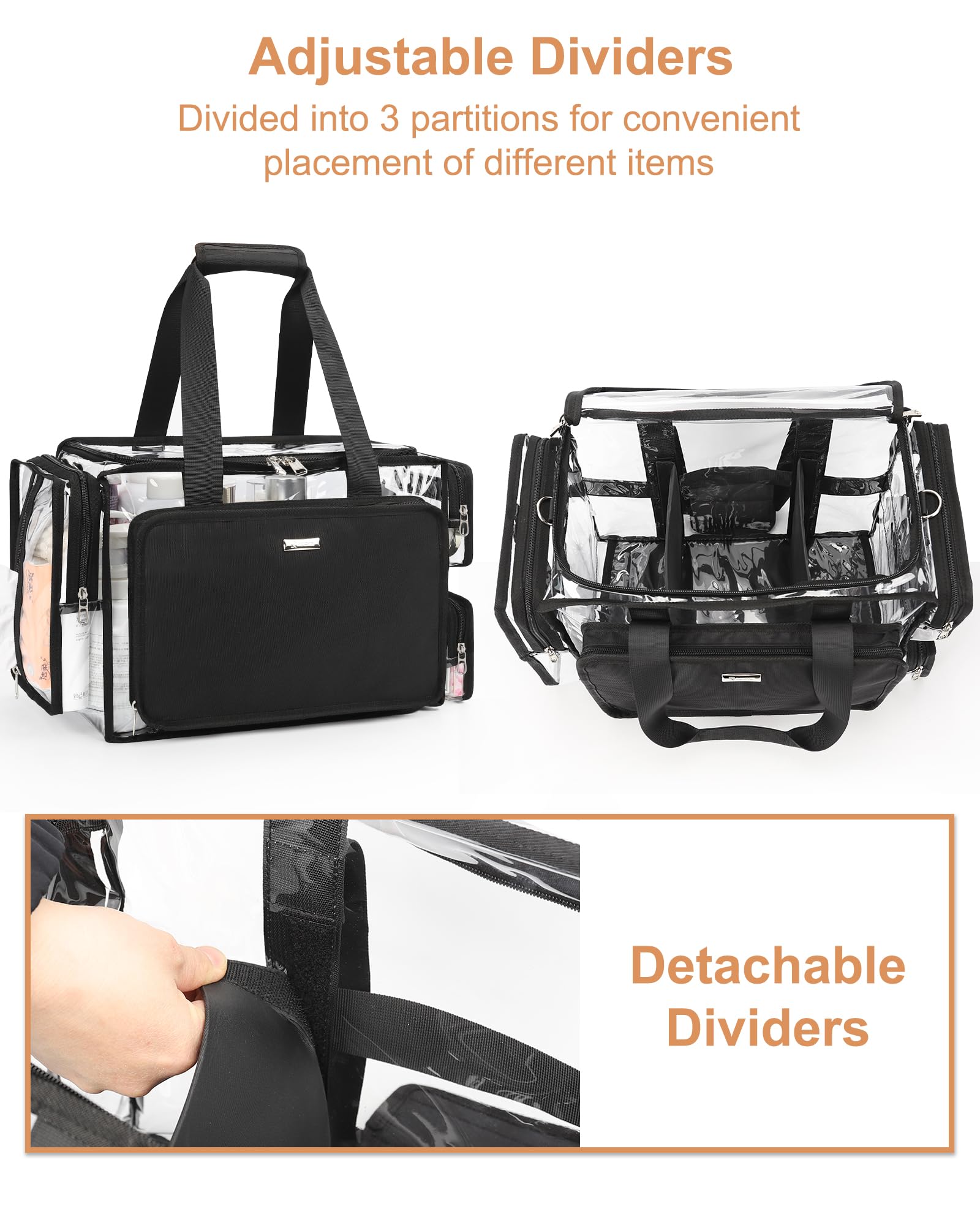 Relavel Clear Makeup Bag Extra Large – Makeup Artist Kit, Transparent Storage Organizer for Travel