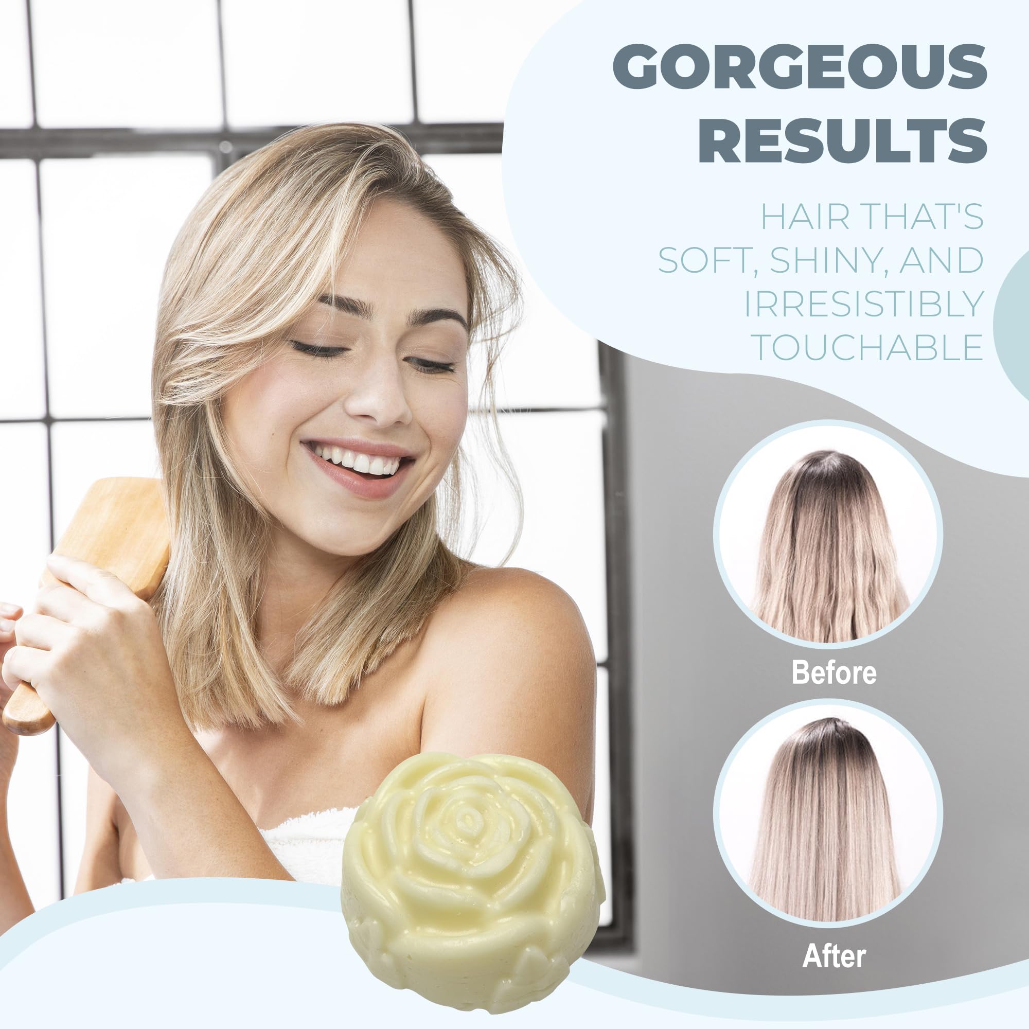 Relaxcation Organic Conditioner Bar for Damaged Hair – Unscented, Handmade in USA