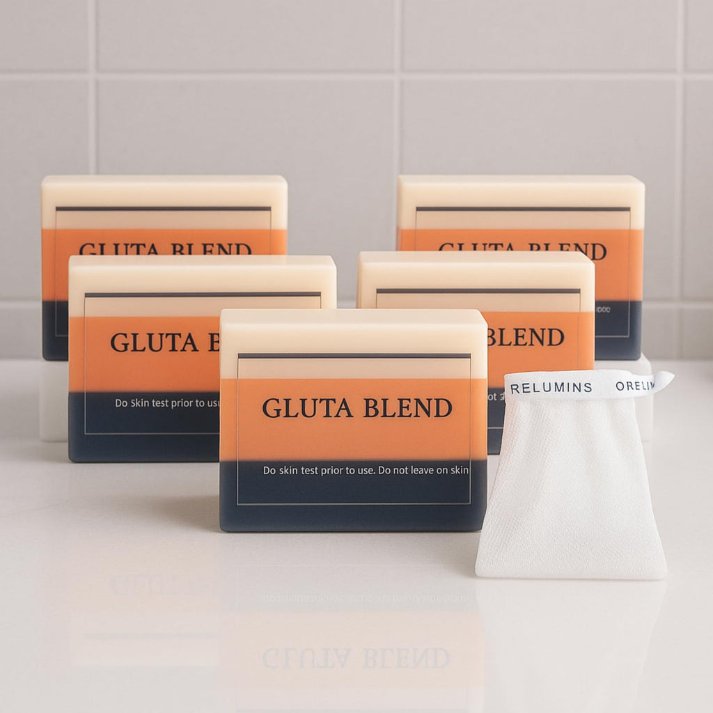 Relumins Premium 3-in-1 Glutablend Soap Bar with Rosehips – 65g x5, Face & Body Cleanser