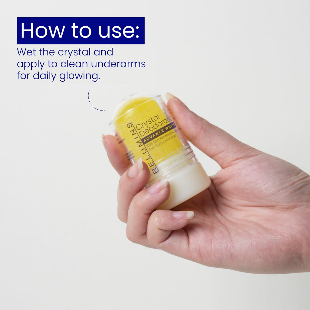 Relumins Cucurmin Crystal Deodorant – Aluminum-Free Mineral Roll-On, 60g x 3