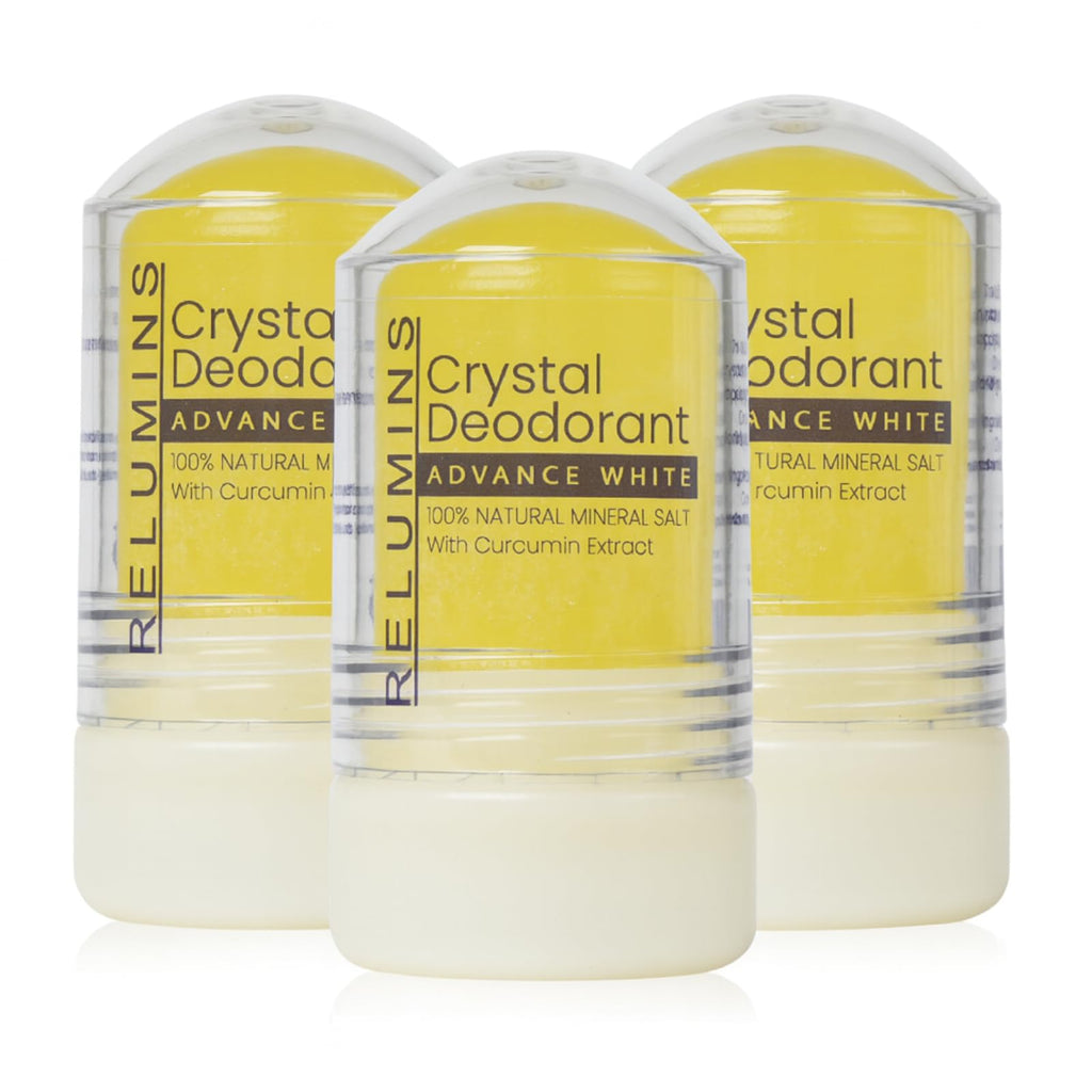 Relumins Cucurmin Crystal Deodorant – Aluminum-Free Mineral Roll-On, 60g x 3