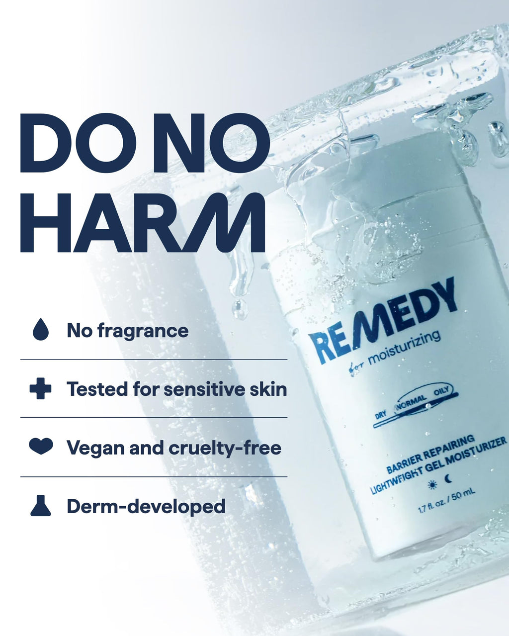 Remedy for Light Moisture – Barrier-Repairing Hydrating Gel Moisturizer for Normal to Oily Skin | Remedy Science