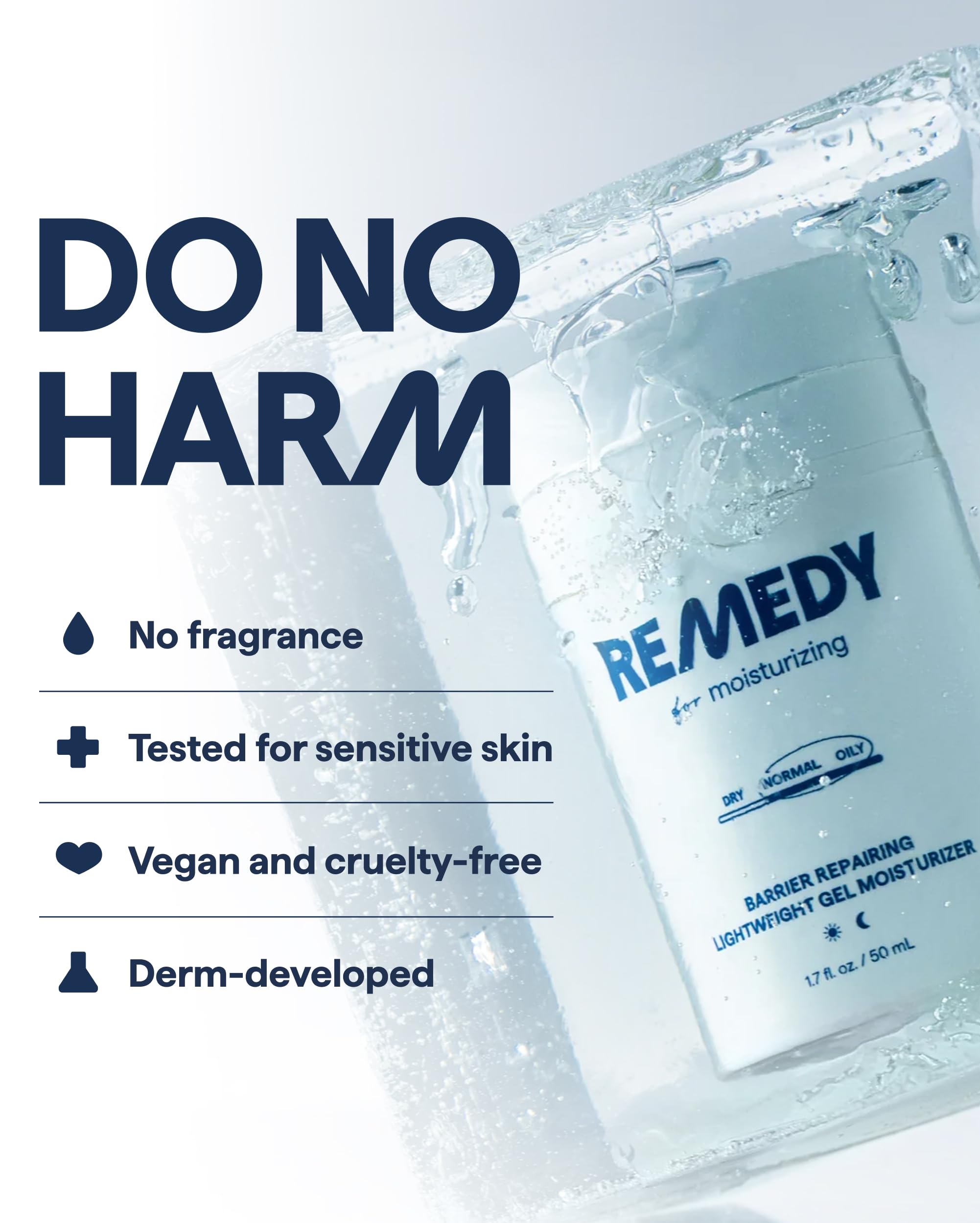 Remedy for Light Moisture – Barrier-Repairing Hydrating Gel Moisturizer for Normal to Oily Skin | Remedy Science