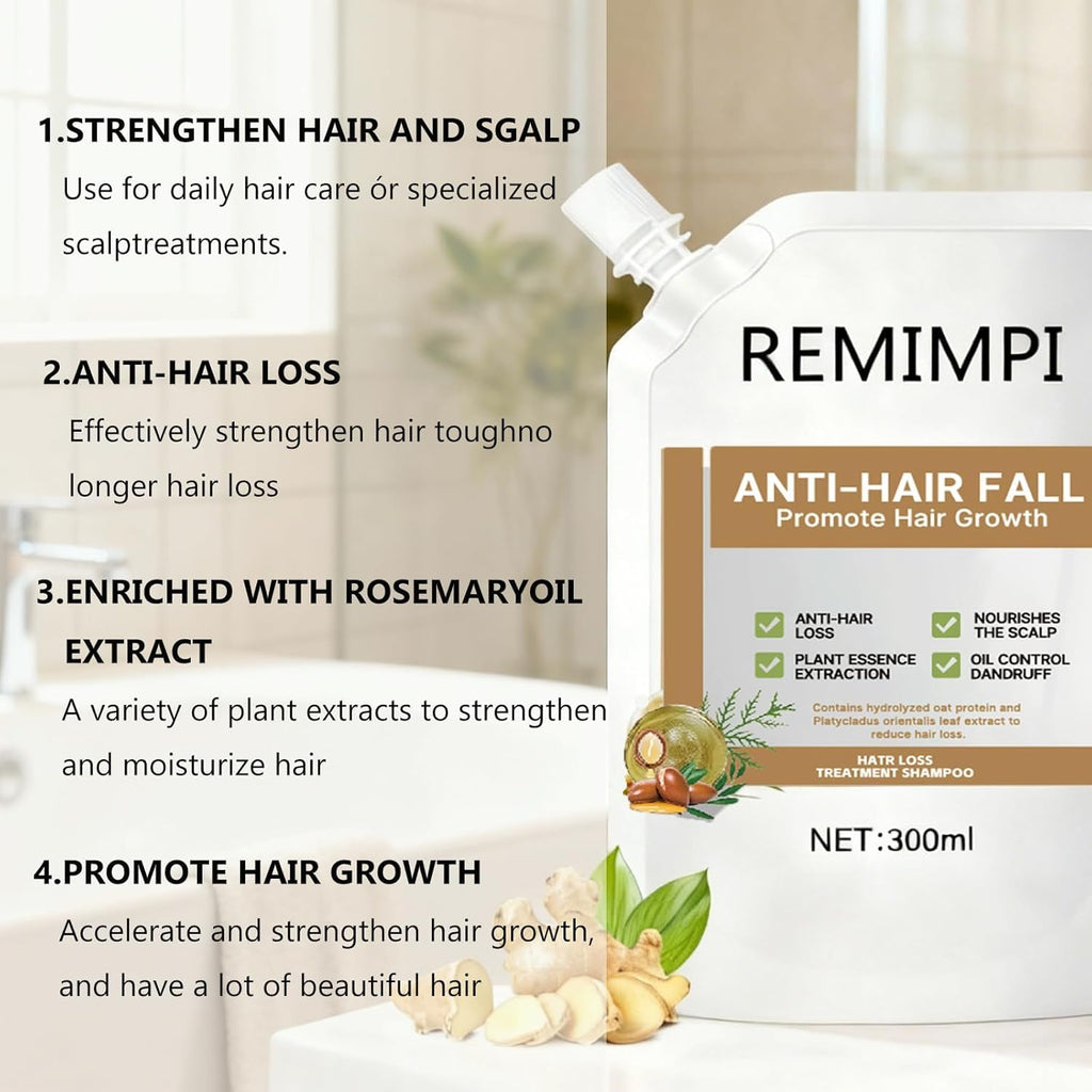 Remimpi Anti Hair Loss Shampoo – Plant-Powered Care for All Hair Types (2Pcs)
