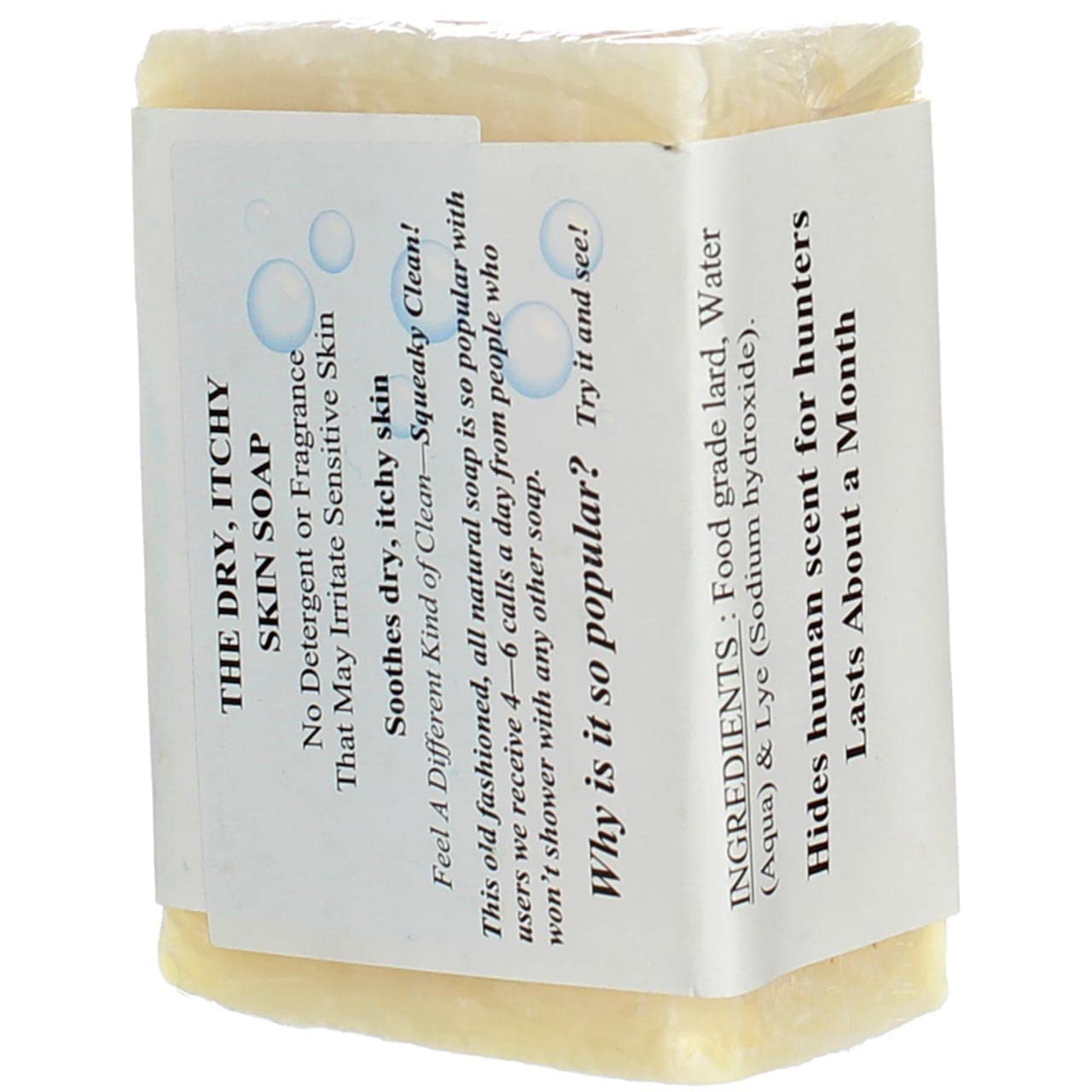 Remwood- Grandmas Pure Lye Soap Bar - 6 oz Unscented Face & Body Wash | No Detergents, Dyes or Fragrances