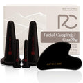 Rena Chris Facial Cupping Set & Gua Sha Tool – Silicone Cups + Obsidian Stone