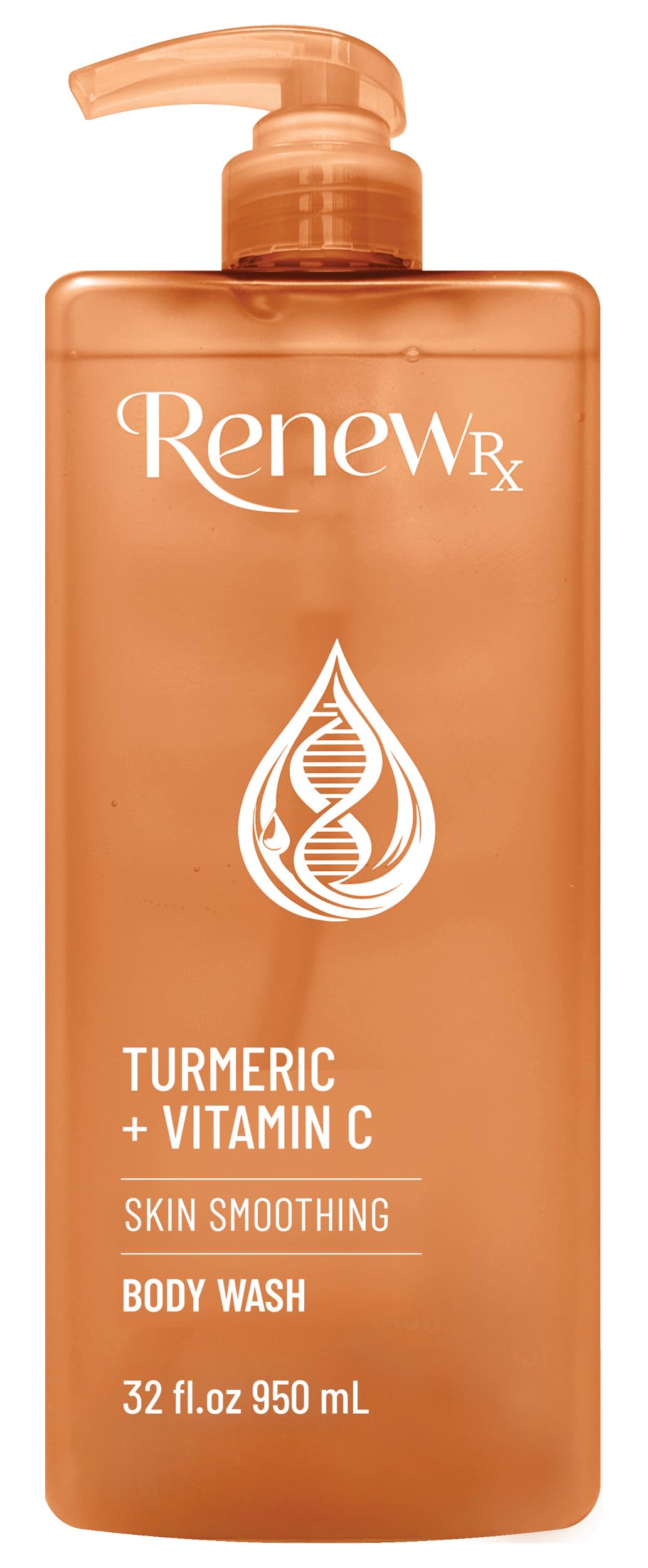RENEW RX Turmeric + Vitamin C Radiating Body Wash – Hydrating, Radiance-Boosting Vegan Skincare (32 oz)