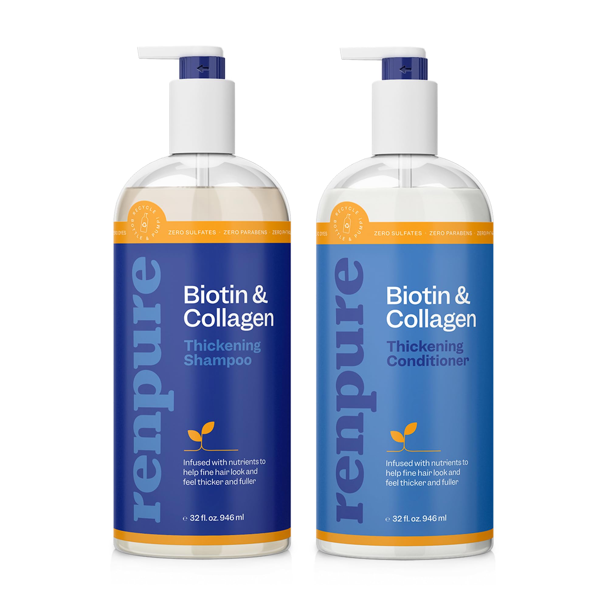 Renpure Biotin & Collagen Thickening Shampoo & Conditioner Set — 24 oz