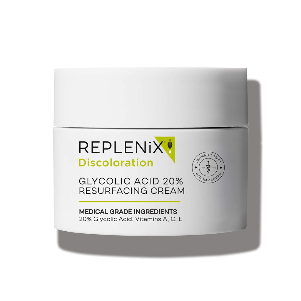 Replenix Glycolic Acid 20% Resurfacing Cream – Hydrating, Lightweight Exfoliating Face Moisturizer (1.7 oz)