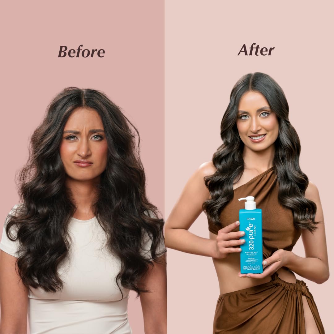 Rev320 320Pure Moisture Rich Shampoo for Fine Hair – Lightweight & Volumizing