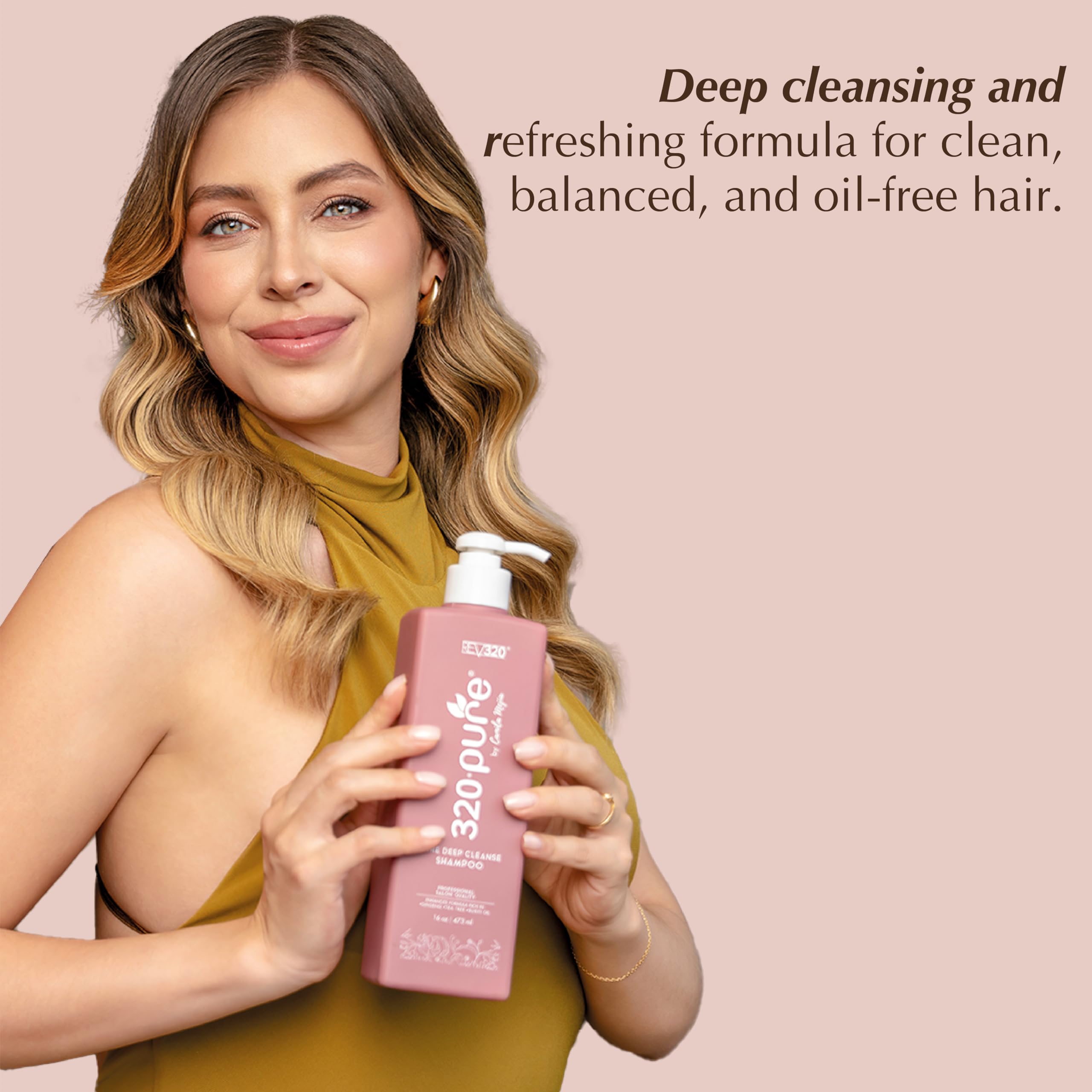 Rev320 Pure Deep Cleanse Clarifying Shampoo – Build-Up Detox for Oily Hair (16oz)