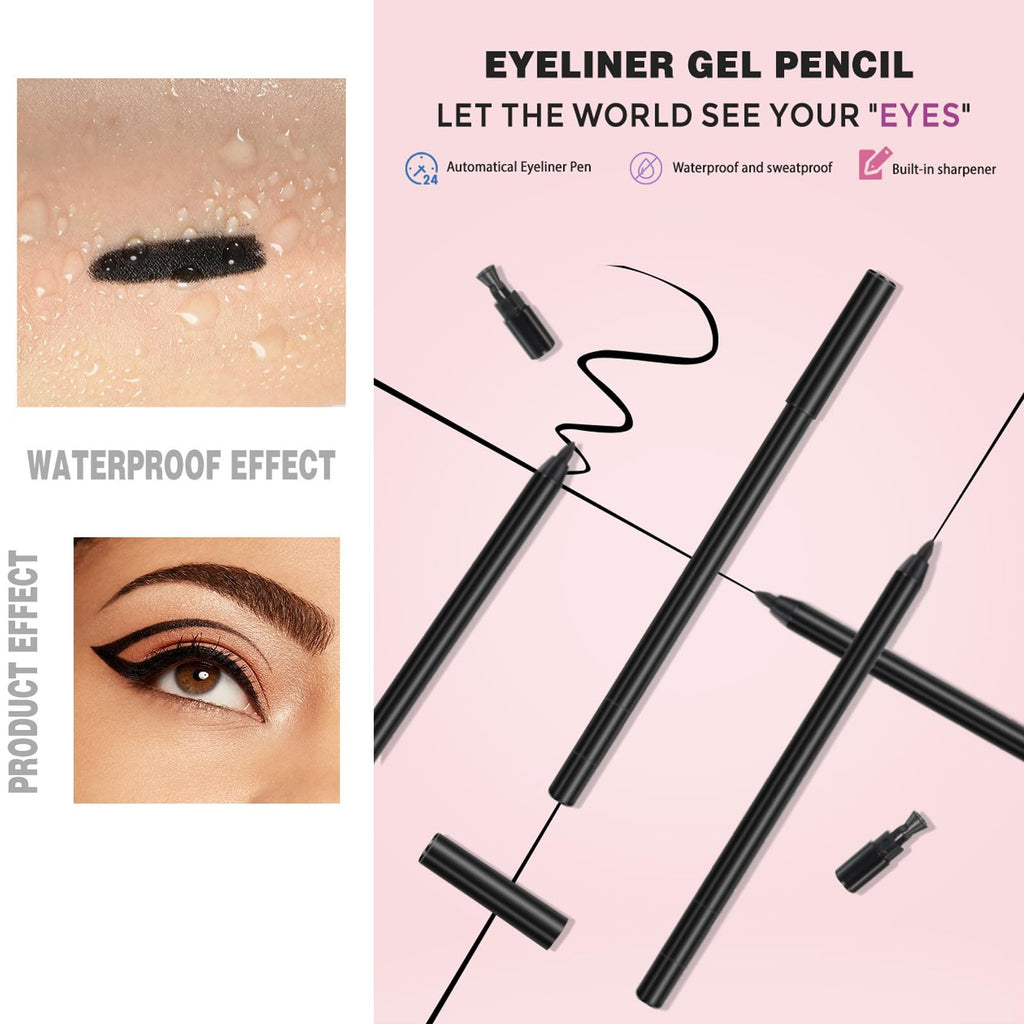 Revant Beauty Gel Eyeliner for Mature Eyes – Round Tip, Waterproof & Smudge-Resistant, All-Day Definition (Black)