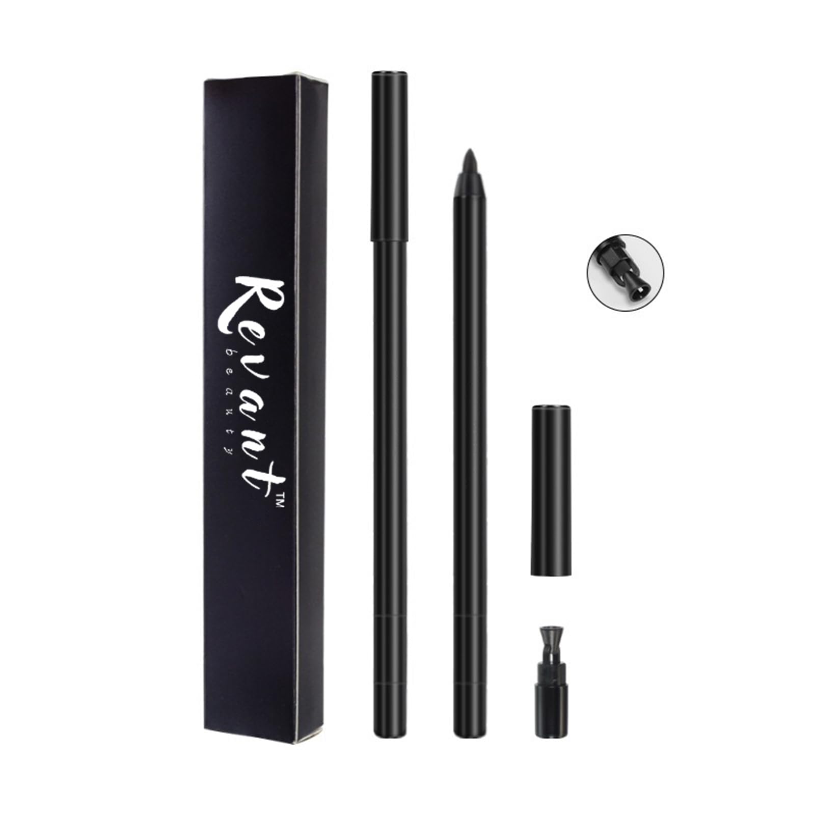 Revant Beauty Gel Eyeliner for Mature Eyes – Round Tip, Waterproof & Smudge-Resistant, All-Day Definition (Black)