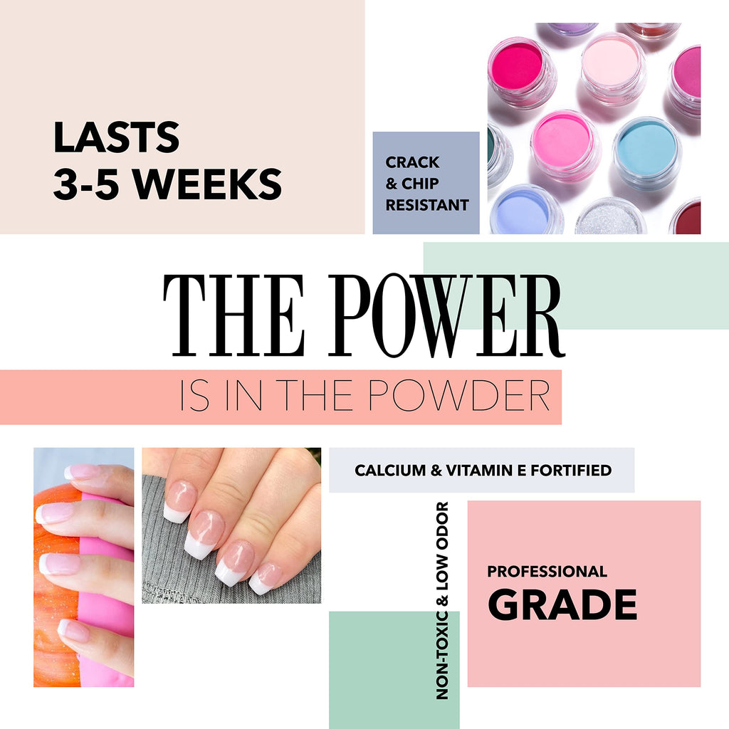 Revel Nail Dip Powder Starter Kit — 4-Color French Manicure Set with Base Coat, Activator, Finish Gel & Gel Thinner | Made in USA