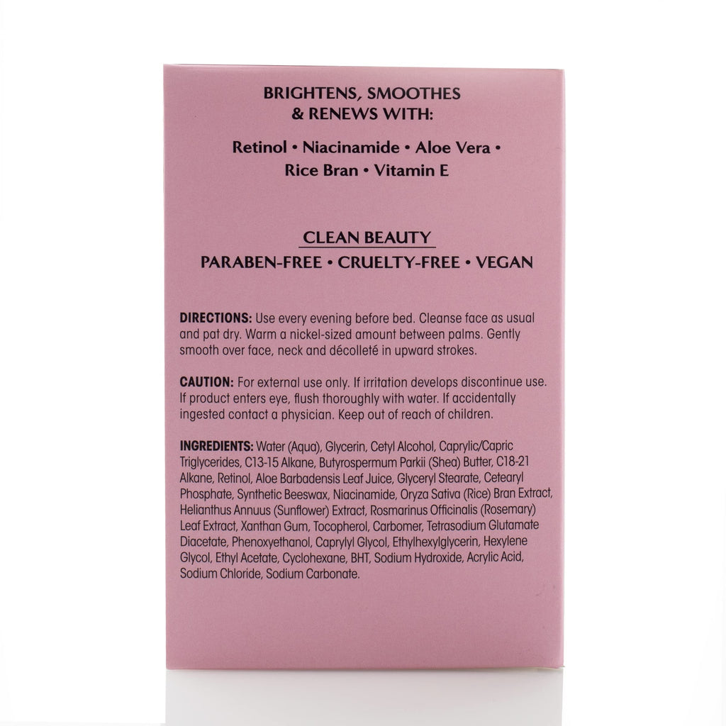 Reventin Clinical Results Retinol Wrinkle Rewind Night Cream – Anti Aging Moisturizer with Aloe Vera, Vitamin E, Niacinamide | 1.5 Fl Oz
