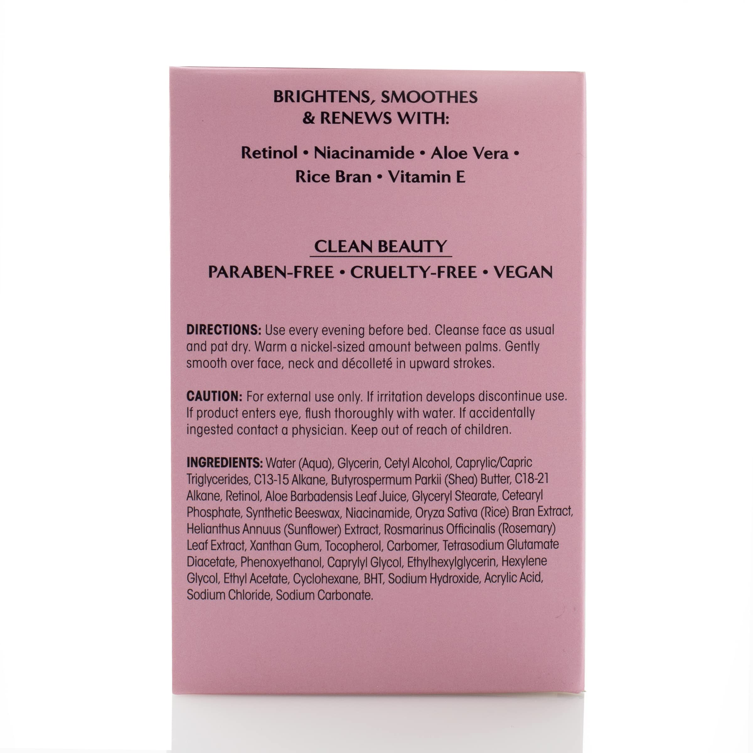 Reventin Clinical Results Retinol Wrinkle Rewind Night Cream – Anti Aging Moisturizer with Aloe Vera, Vitamin E, Niacinamide | 1.5 Fl Oz