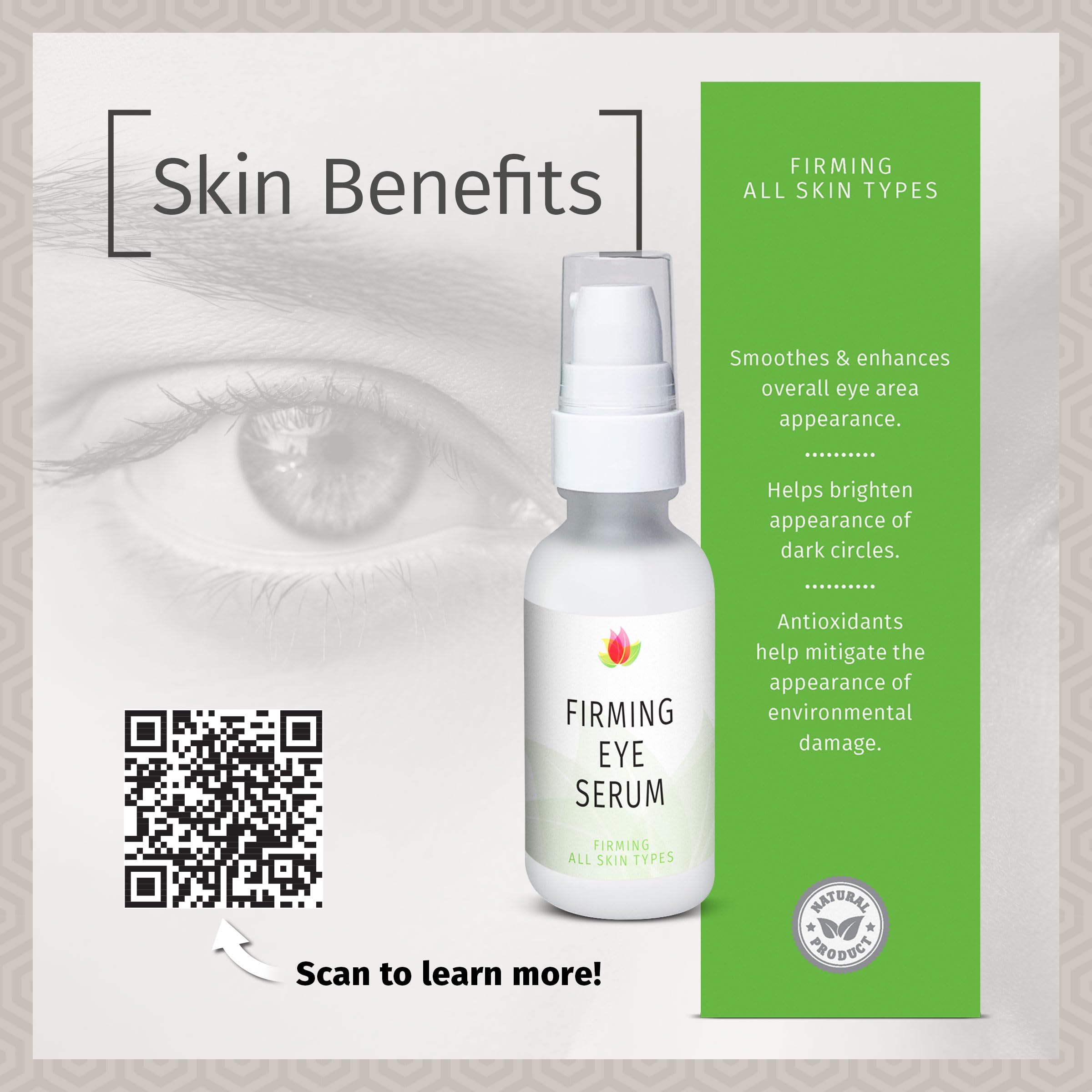 Reviva Labs Firming Eye Serum with Alpha Lipoic Acid, Vitamin C Ester & DMAE – 1 fl oz