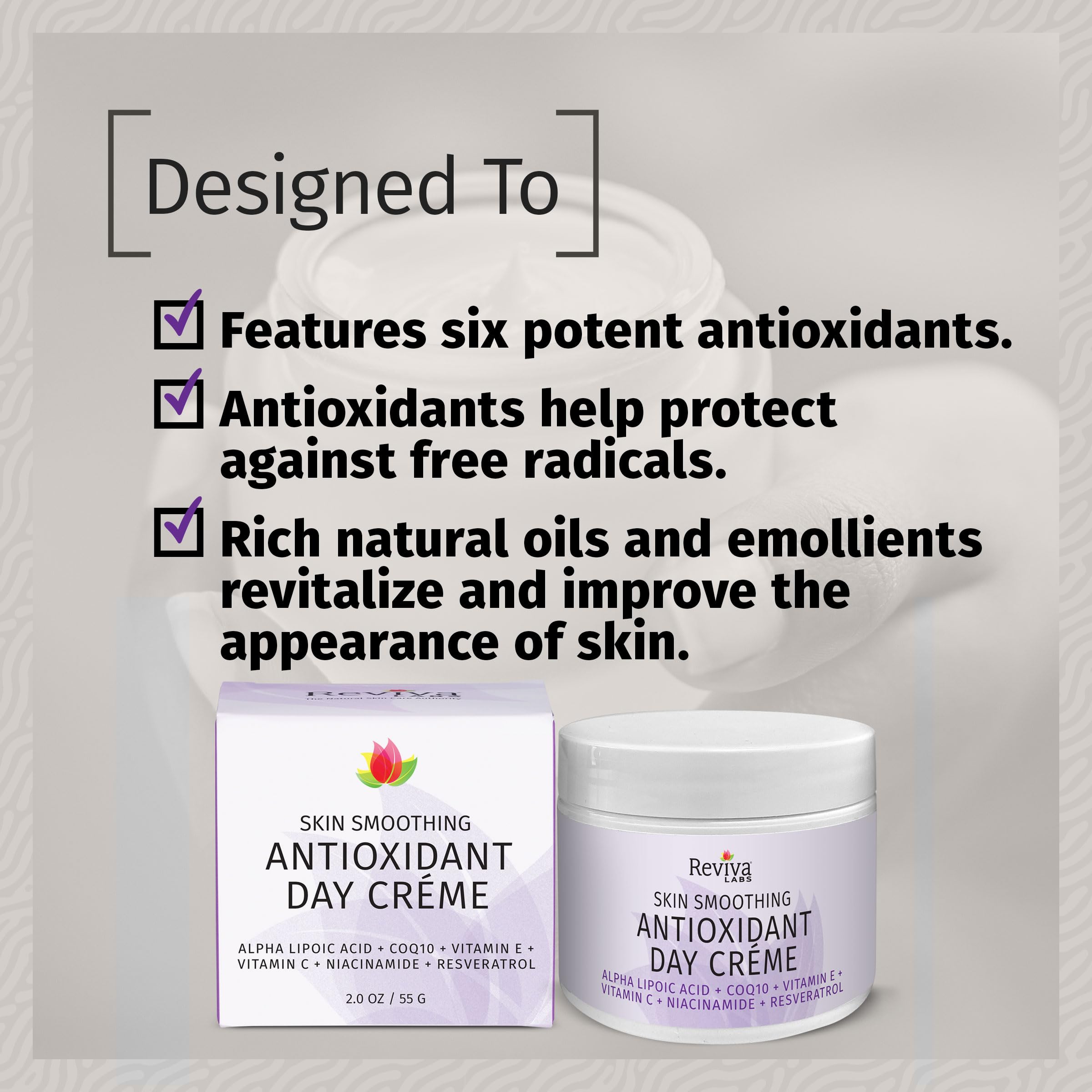 REVIVA LABS Skin Smoothing Antioxidant Day Creme – Antioxidant Day Cream