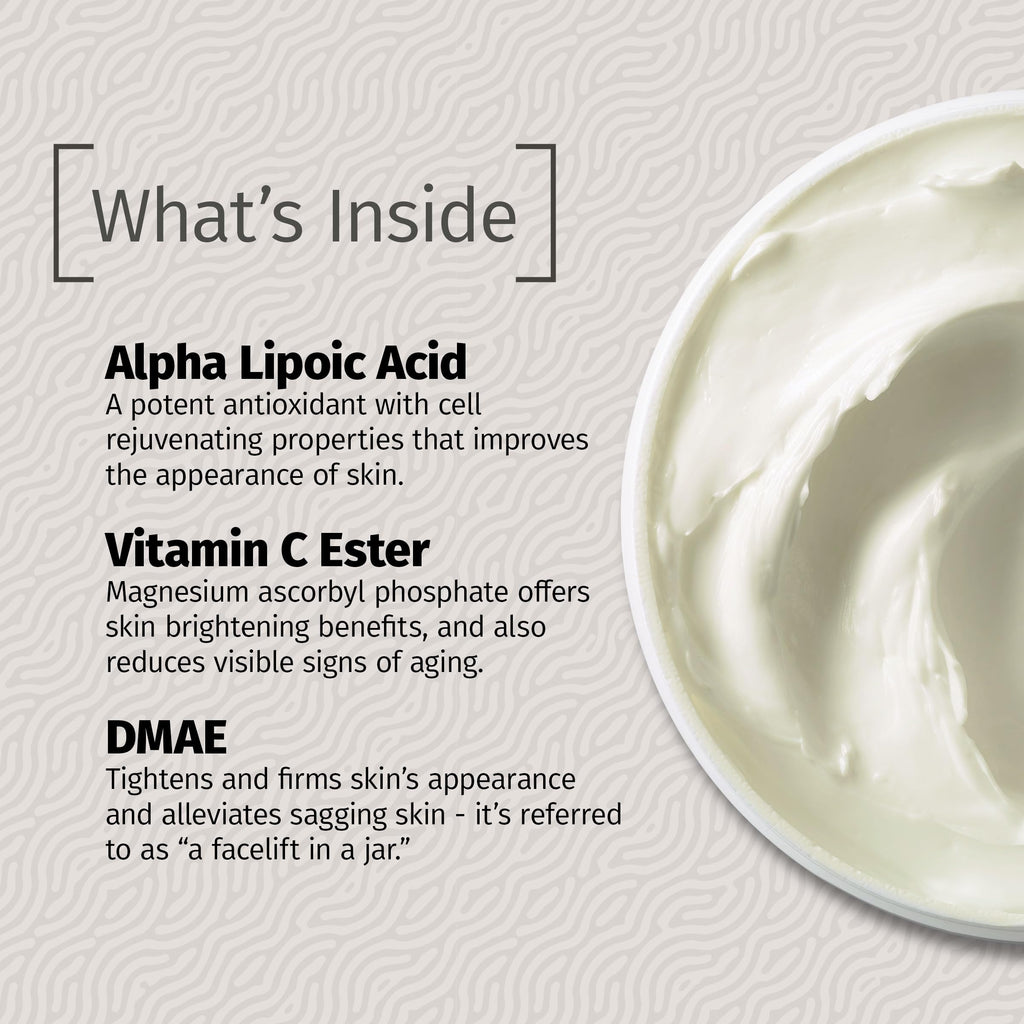 Reviva Labs DMAE Cream with Alpha Lipoic Acid & Vitamin C Ester – Firming Neck & Face