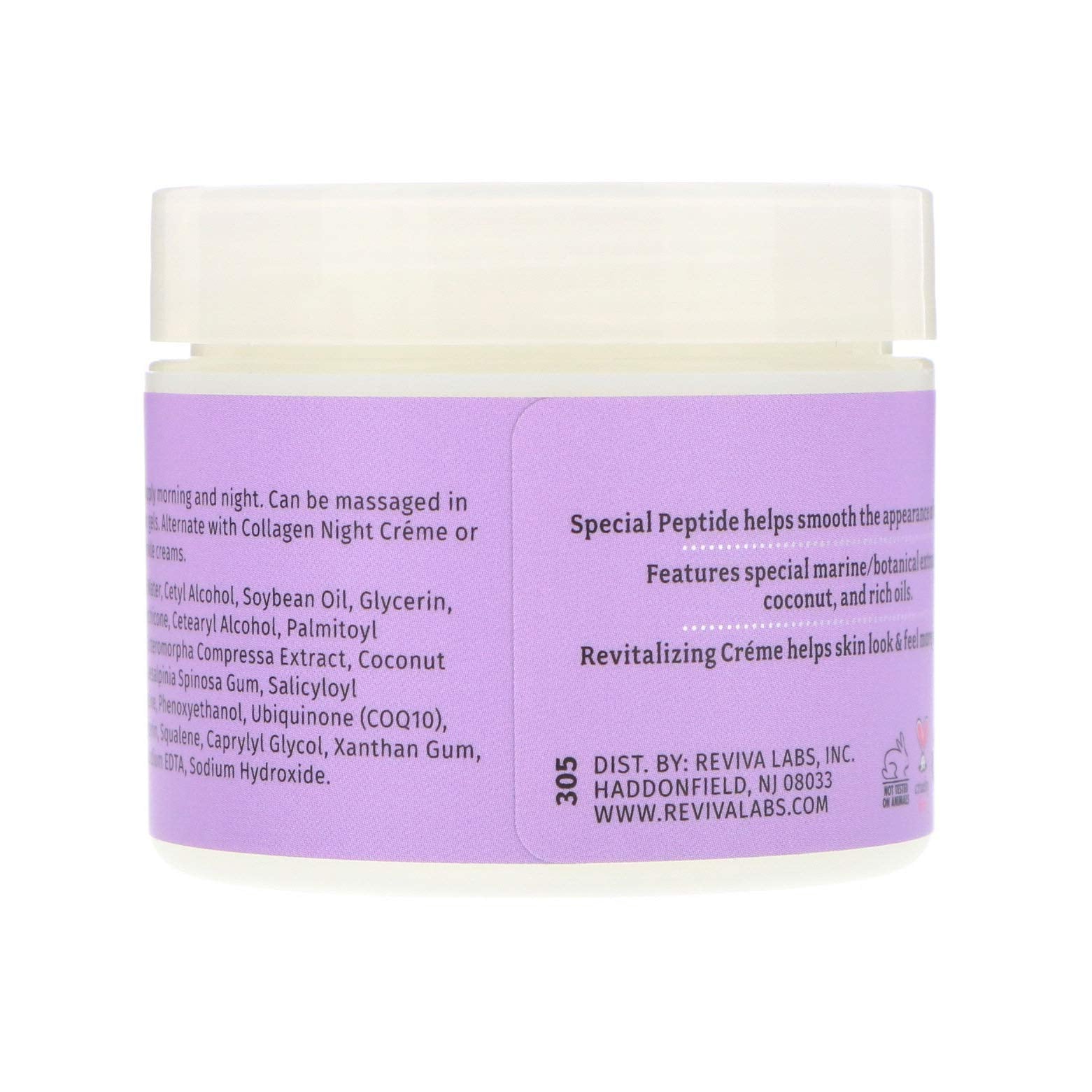 Reviva Labs Elastin-DMAE Night Creme - 2 oz | Paraben-Free, Smoother, Hydrated Skin