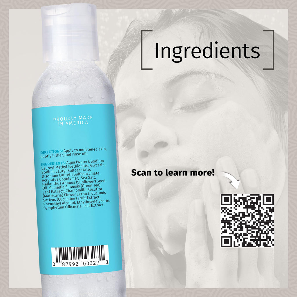 Reviva Labs Sea Salt Face Wash – Gentle Daily Cleanser for All Skin Types (4 fl oz)