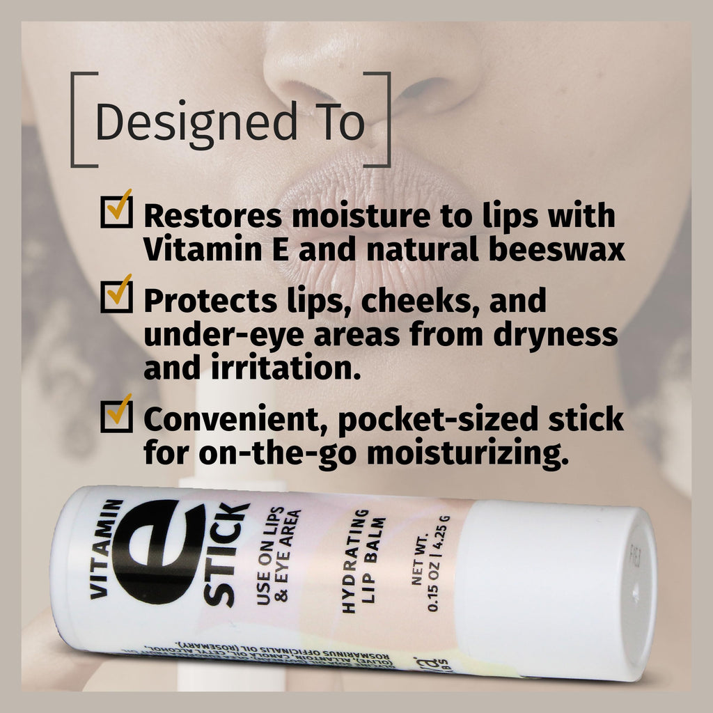 Reviva Labs Vitamin E Stick – Hydrating Lip Balm & Under-Eye Care (Pack of 12)